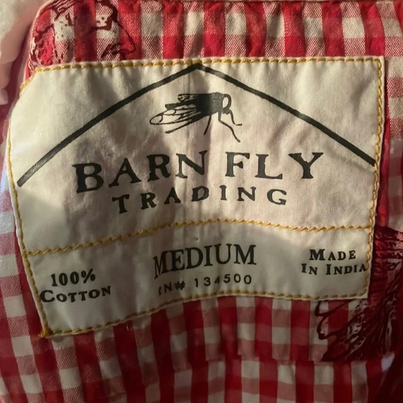 Red & White Checkered Headdress Button Down Shirt M - Picture 2 of 8